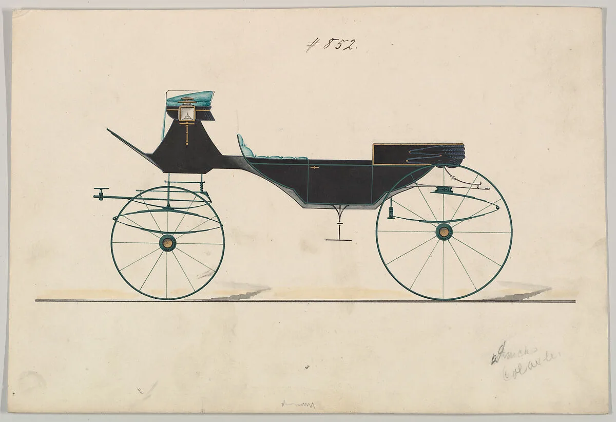 Design for Vis-à-vis/ Barouche, no. 852 — Brewster & Co.