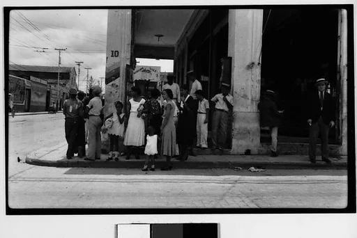 [People Waiting at Trolley Stop, Havana]
