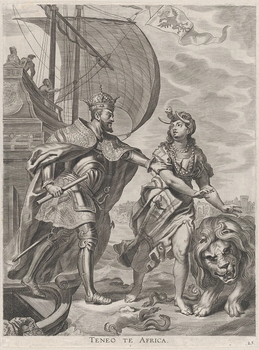 Plate 23: Emperor Charles V, campaign in Africa; from Guillielmus Becanus's 'Serenissimi Principis Ferdinandi, Hispaniarum Infantis...' — Jacob Neeffs|Johannes Meursius
