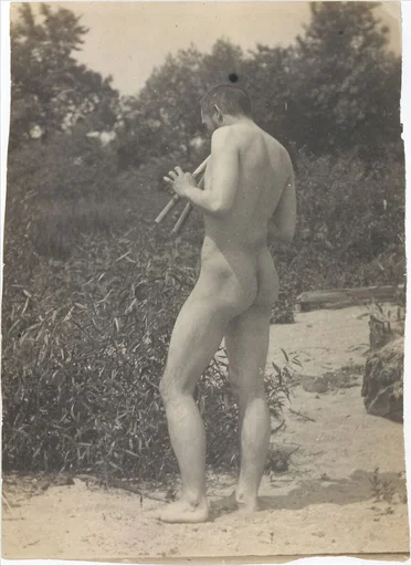 [Thomas Eakins, Nude, Playing Pipes]
