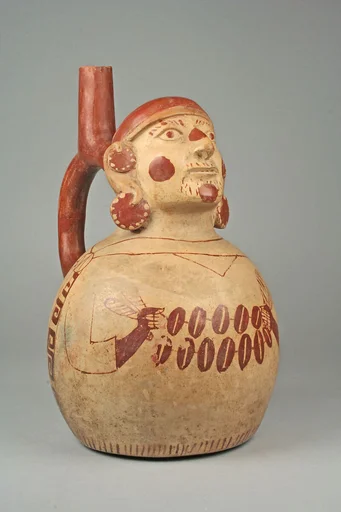 Stirrup Spout Bottle with Figure