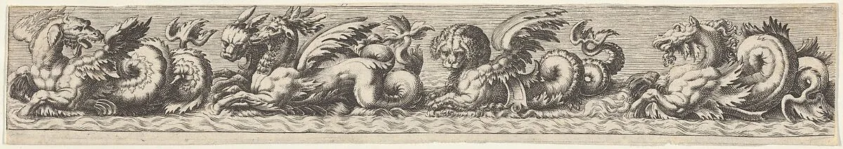 Frieze with Sea Monsters — Johann Theodor de Bry|Giovanni Andrea Maglioli