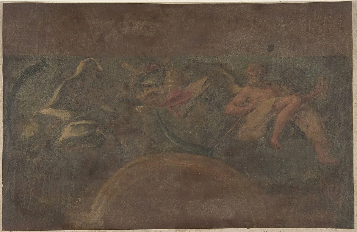 Allegorical Figures of Time and Death — Giovanni Larciani ("Master of the Kress Landscapes")