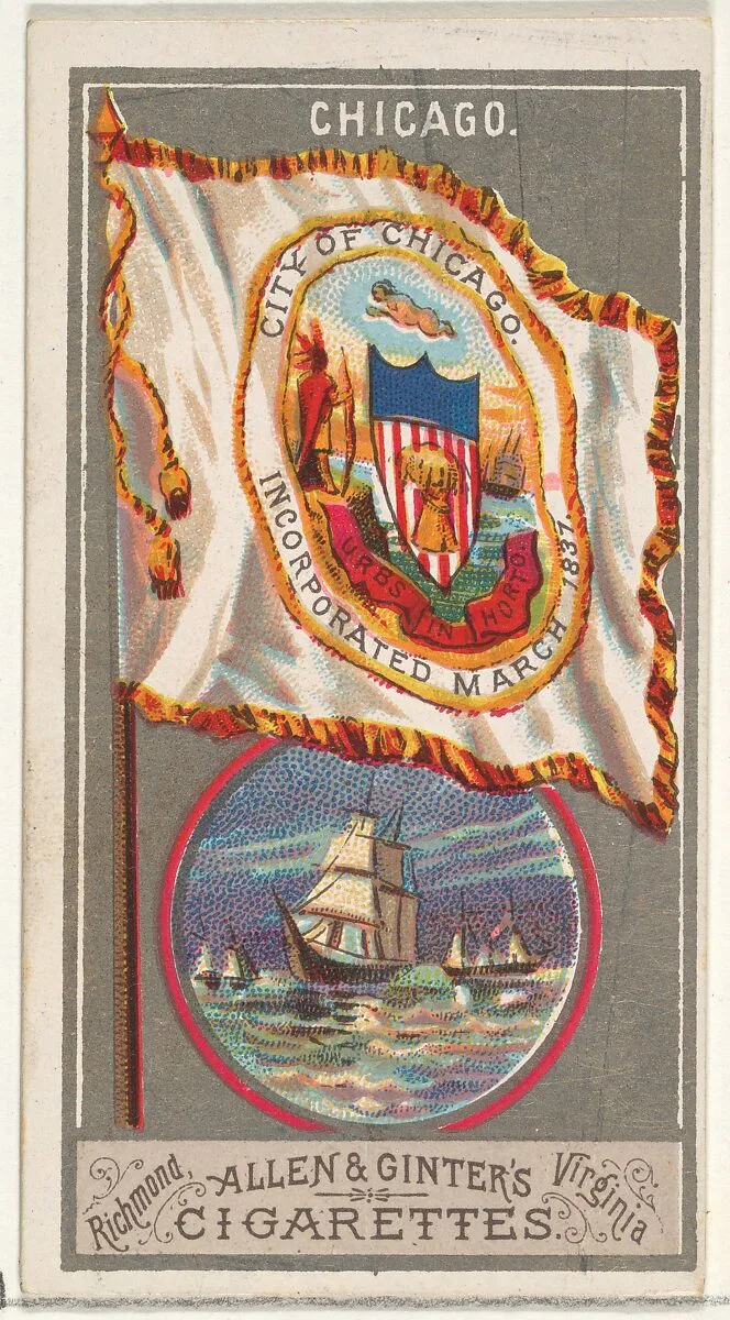 Chicago, from the City Flags series (N6) for Allen & Ginter Cigarettes Brands — Allen & Ginter