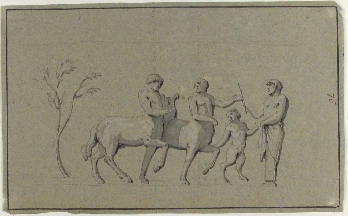 Drawing of Group of Centaurs — Anonymous, French, 18th century