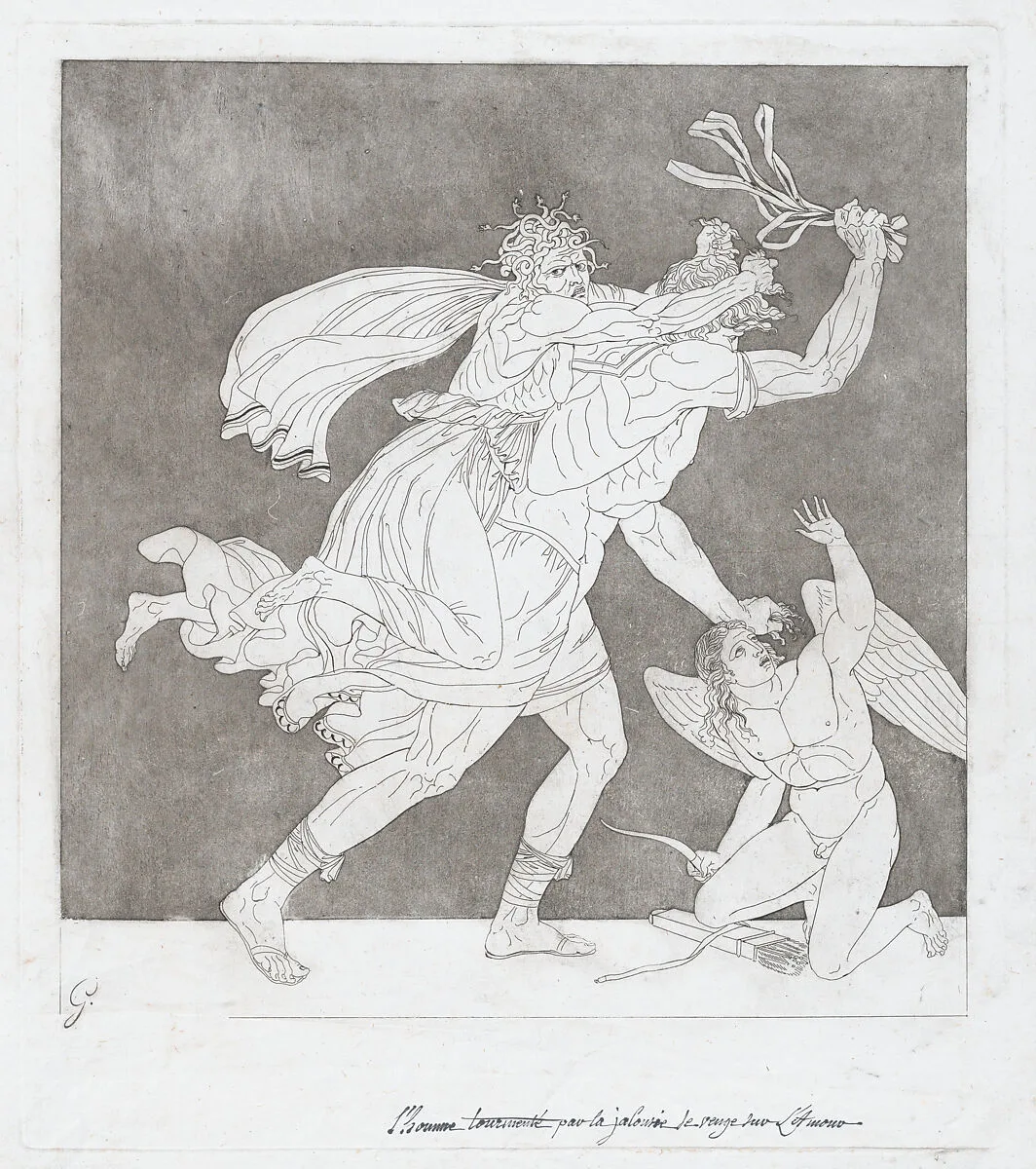 A Man Tormented by Jealousy Takes Revenge on Cupid — Bénigne Gagneraux
