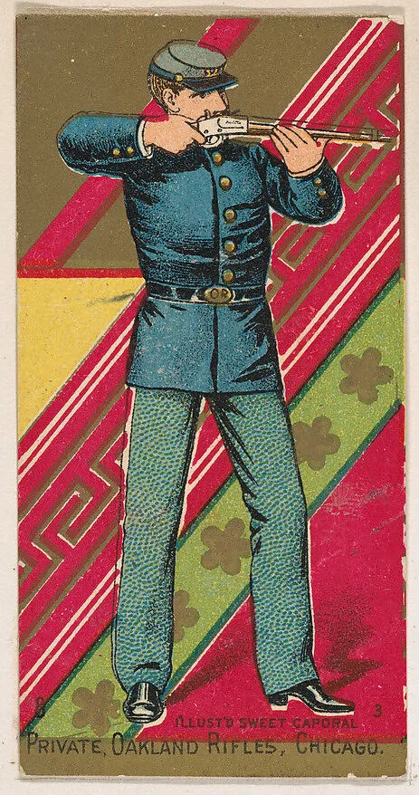 Private, Oakland Rifles, Chicago, from the Military Series (N224) issued by Kinney Tobacco Company to promote Sweet Caporal Cigarettes — Kinney Brothers Tobacco Company