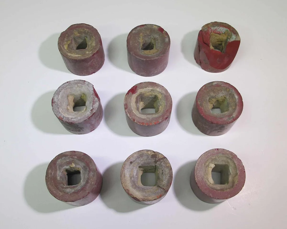 9 Glass cylinders from shrine — Unknown