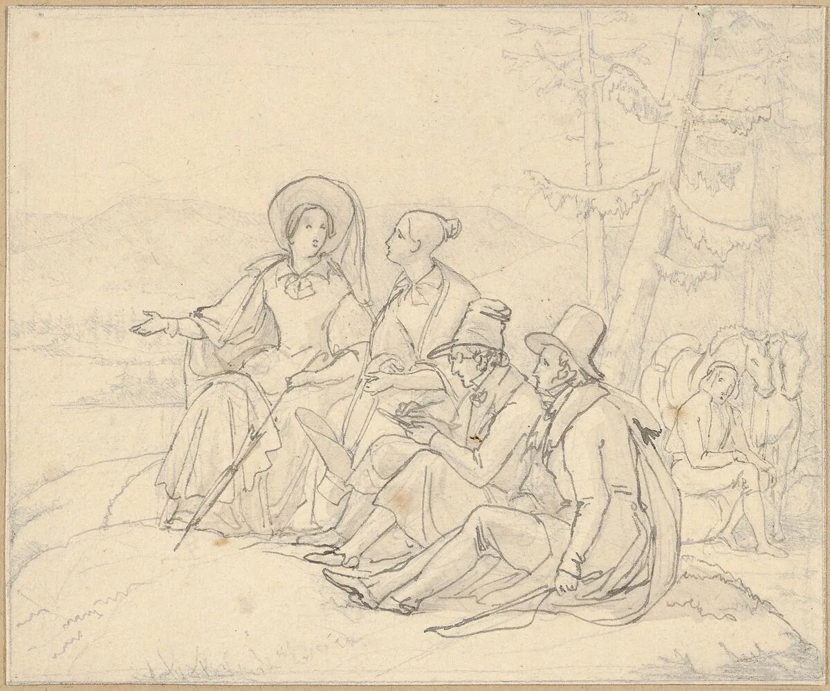 Men and Women Enjoying a View — Martinus Rørbye