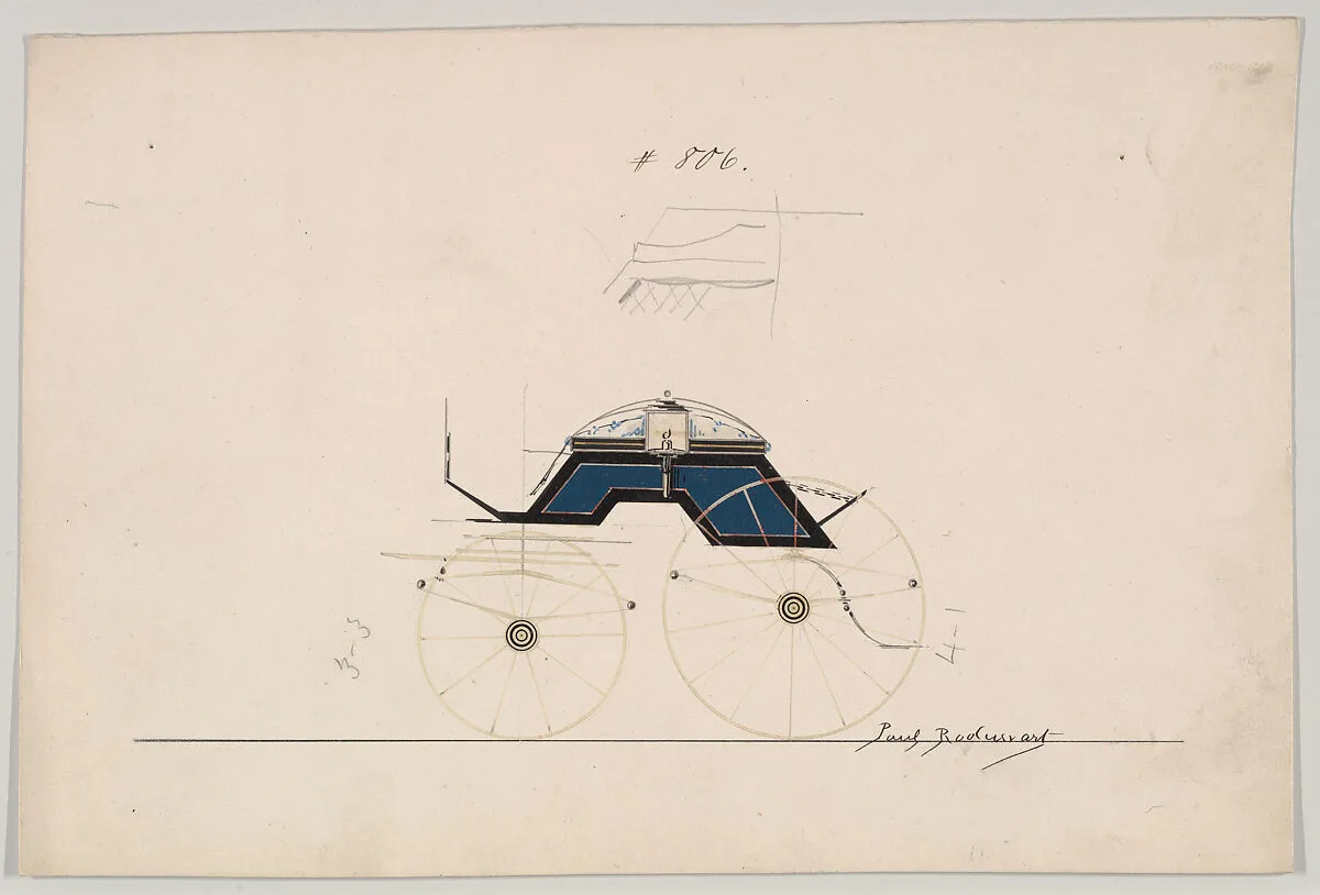 Design for 4 seat Phaeton, no top, no. 806 — Brewster & Co.
