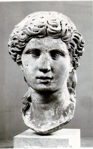 Head of a marble statue of Apollo
