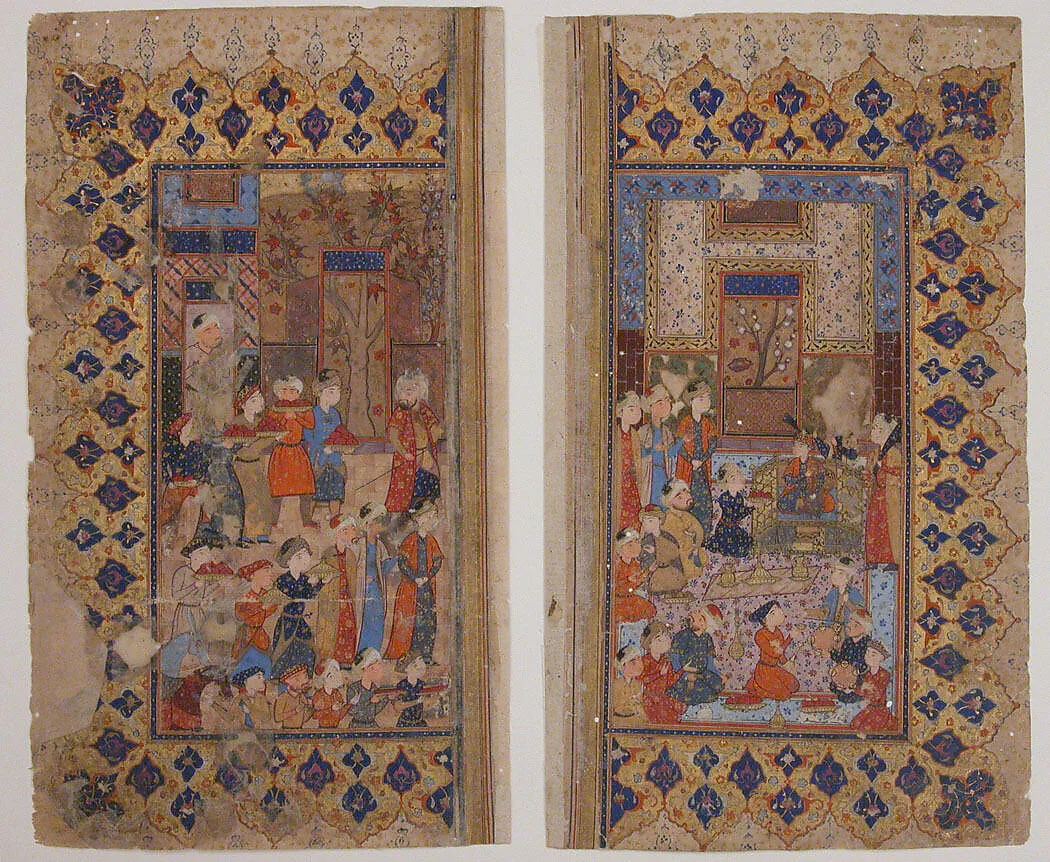 "Enthronement of a Young Prince (Shapur II?)", Folio from a Yusuf and Zulaikha of Jami — Maulana Nur al-Din `Abd al-Rahman Jami