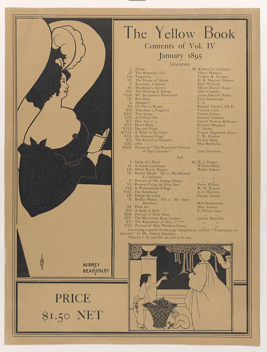 Poster for The Yellow Book, Volume IV — Aubrey Vincent Beardsley