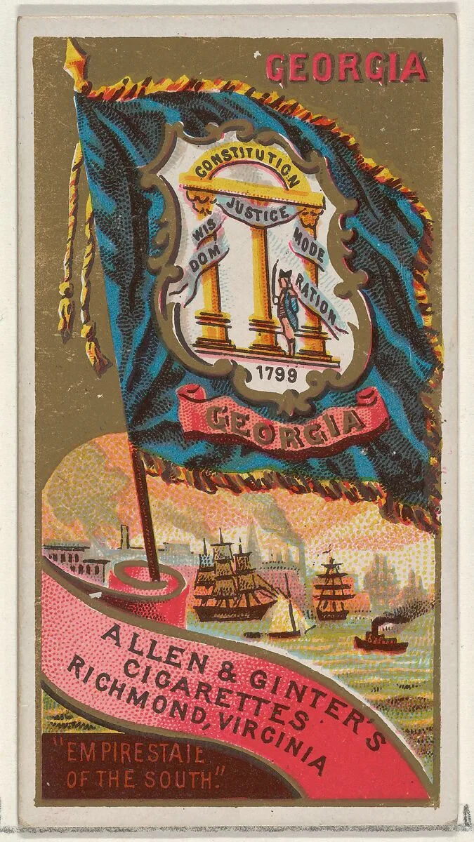 Georgia, from Flags of the States and Territories (N11) for Allen & Ginter Cigarettes Brands — Allen & Ginter