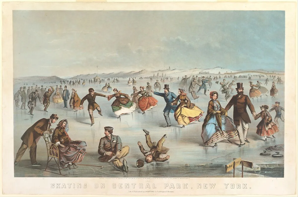 Skating in Central Park, New York — Winslow Homer|J. H. Bufford & Co.