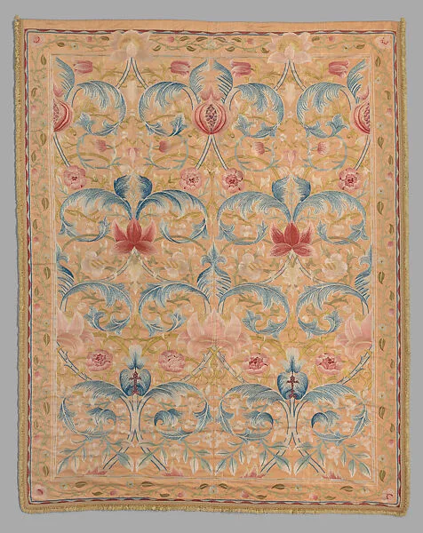 "Lotus" pattern bedcover or hanging — Morris & Company|May Morris