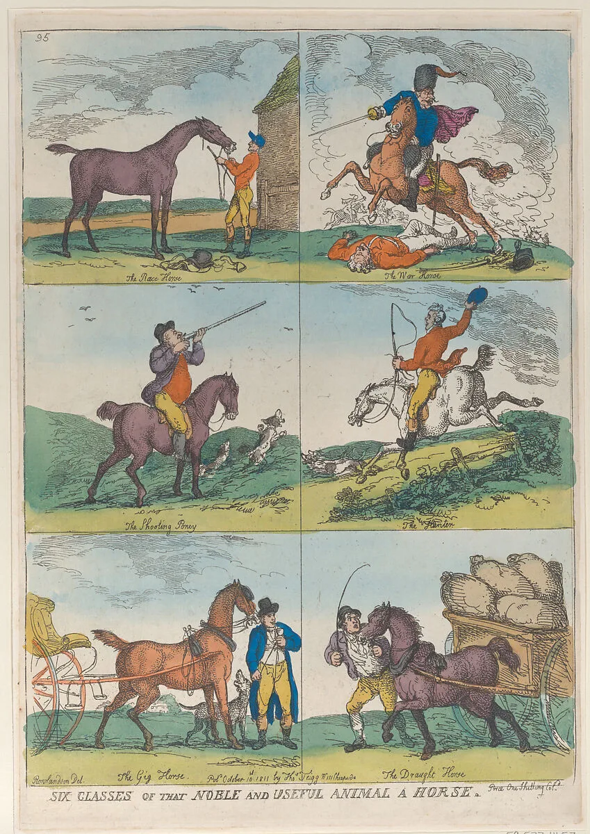 Six Classes of the Noble and Useful Animal a Horse — Thomas Tegg|Thomas Rowlandson