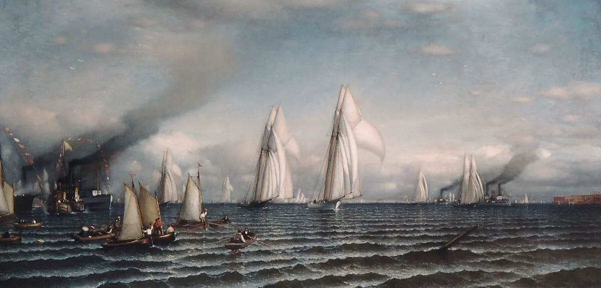 Finish—First International Race for America's Cup, August 8, 1870 — Samuel Colman