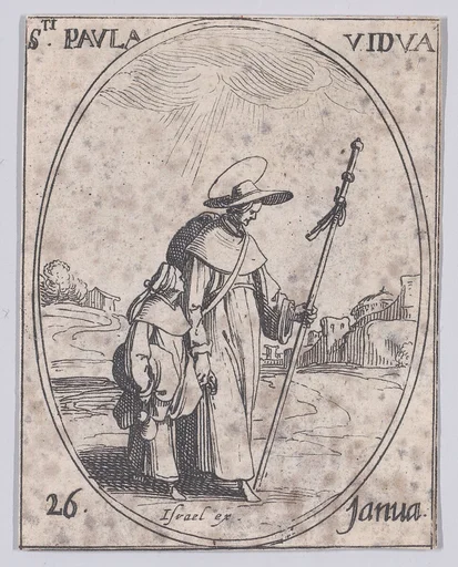 Ste. Paule, veuve (St. Paula, Widow), January 26th, from "Les Images De Tous Les Saincts et Saintes de L'Année" (Images of All of the Saints and Feast Days of the Year)