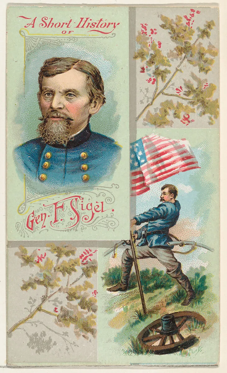 A Short History: General Franz Sigel, from the Histories of Generals series (N114) issued by W. Duke, Sons & Co. to promote Honest Long Cut Smoking and Chewing Tobacco — Knapp & Company|W. Duke, Sons & Co.