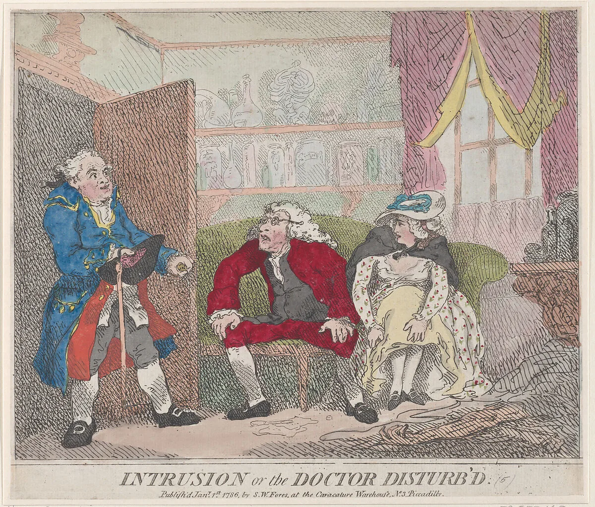 Intrusion, or The Doctor Disturb'd — Thomas Rowlandson|S. W. Fores