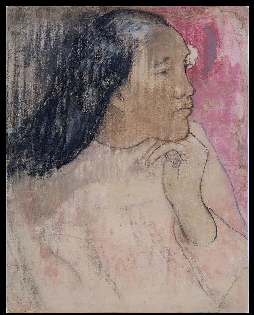 A Tahitian Woman with a Flower in Her Hair — Paul Gauguin