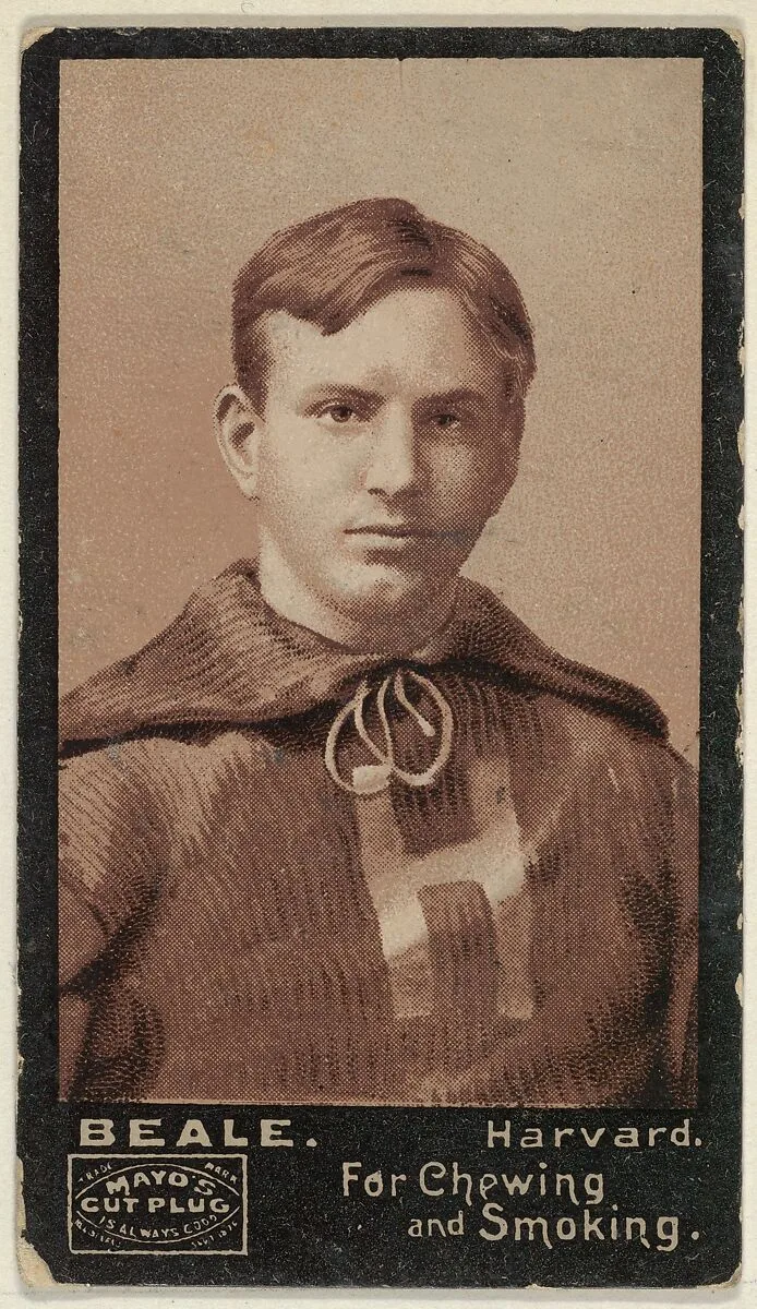 Beale, Harvard University, from the College Football Stars series (N302) for Mayo's Cut Plug Tobacco — P.H. Mayo & Brother, Richmond, Virginia