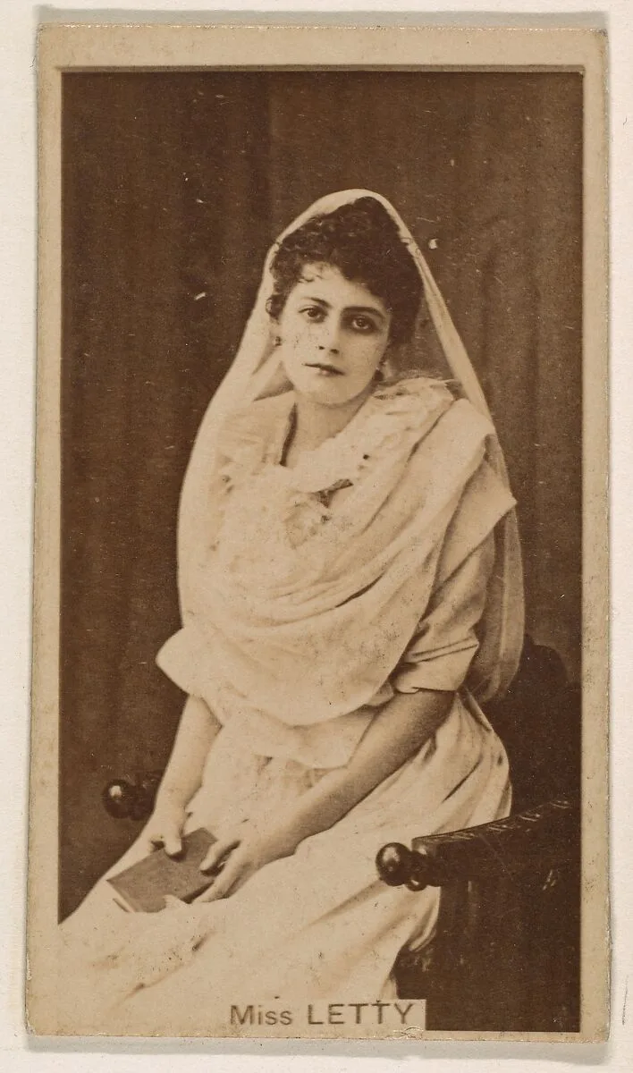 Miss Letty, from the Actresses series (N245) issued by Kinney Brothers to promote Sweet Caporal Cigarettes — Kinney Brothers Tobacco Company