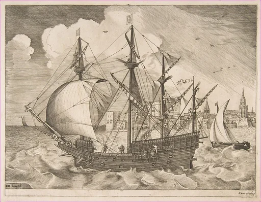 Armed Four-Master Putting Out to Sea from The Sailing Vessels