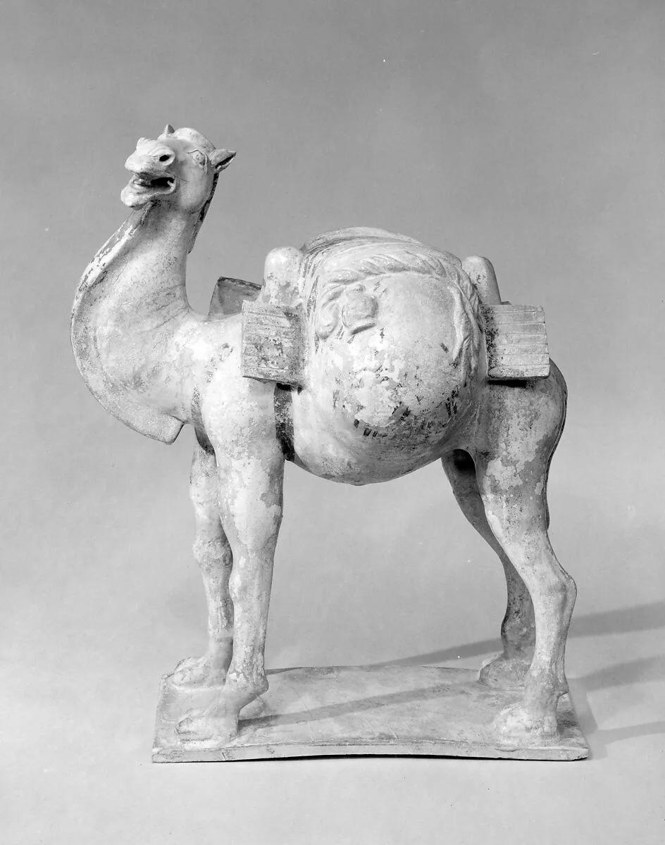 隋 釉陶駱駝俑|Camel with saddle bags — Unknown