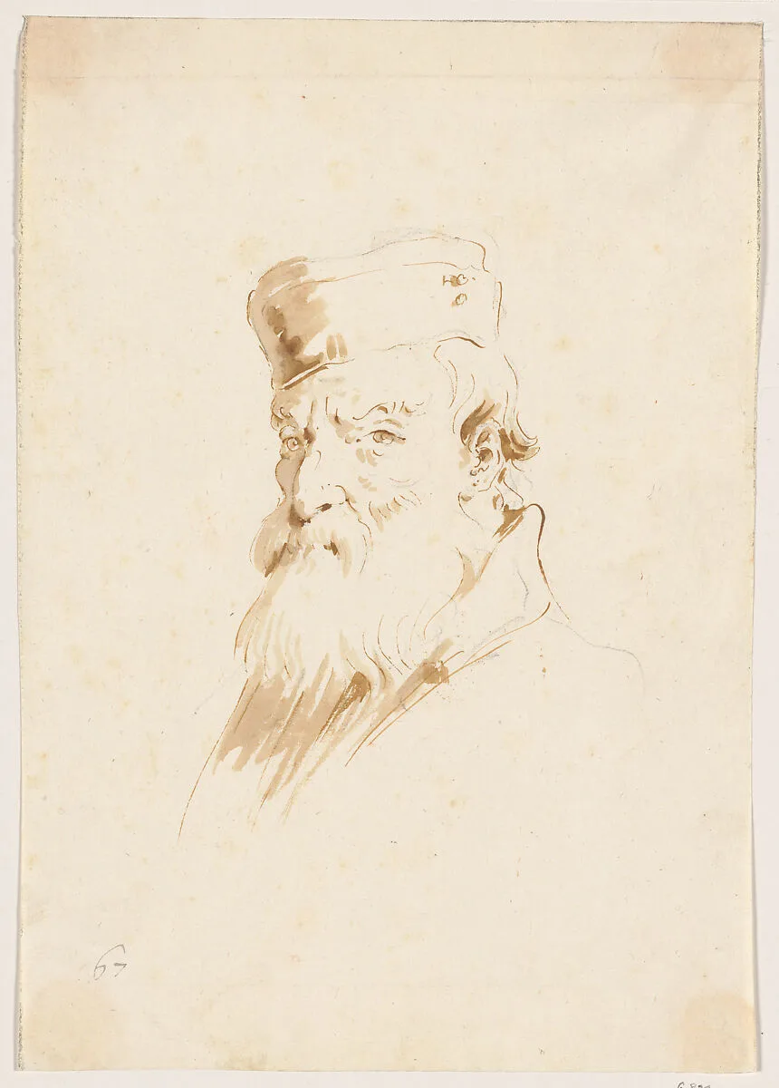 Bearded Man Wearing a Cap — Giovanni Battista Tiepolo
