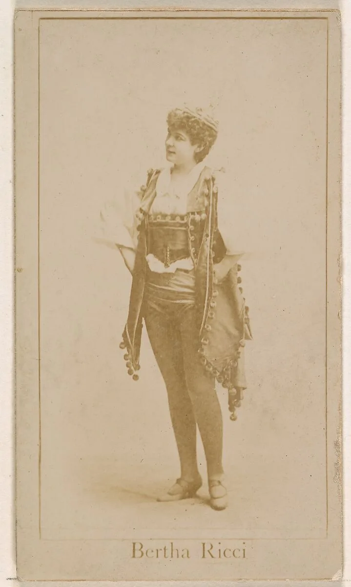 Bertha Ricci, from the Actresses series (N245) issued by Kinney Brothers to promote Sweet Caporal Cigarettes — Kinney Brothers Tobacco Company