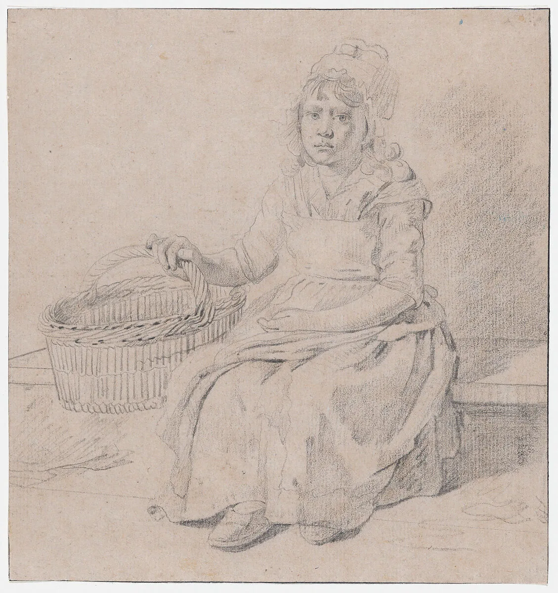 Young Girl with Basket — Martin Drolling