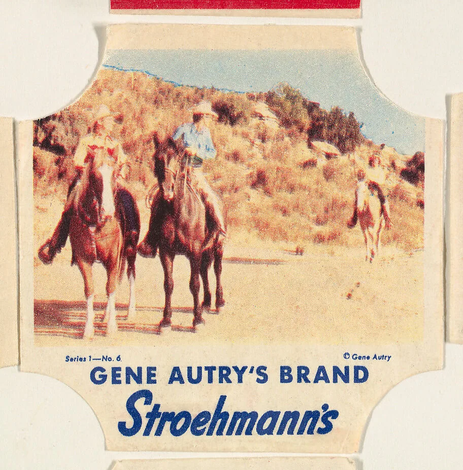 Gene Autry's Brand, Series 1, No. 6, from the Gene Autry's Brand bread end labels series (D290-7) issued by Stroehmann Bread Company — Stroehmann Bread Company