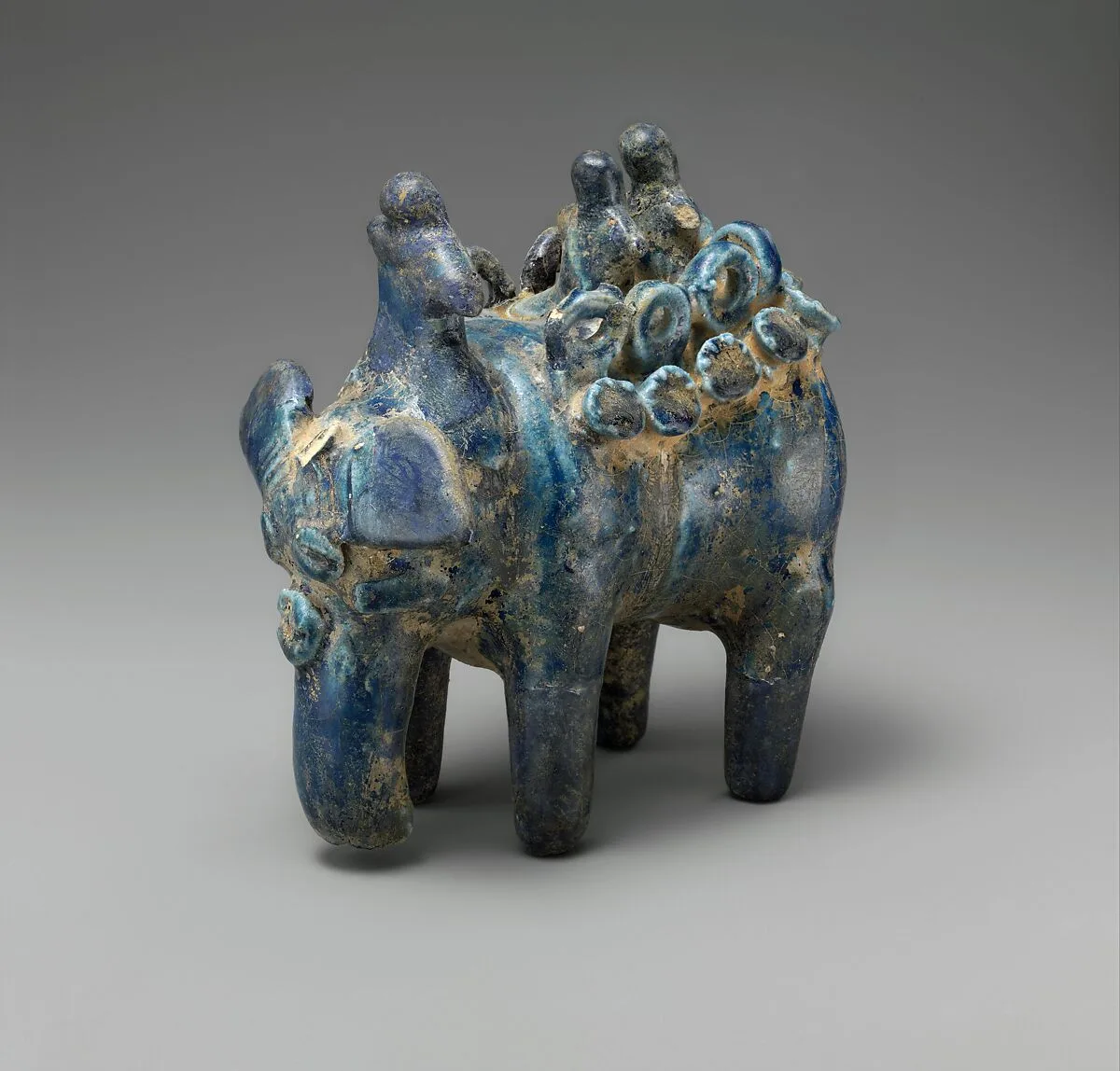 Elephant Carrying Two Figures Seated on Hawda and Mahout Seated on Neck — Unknown
