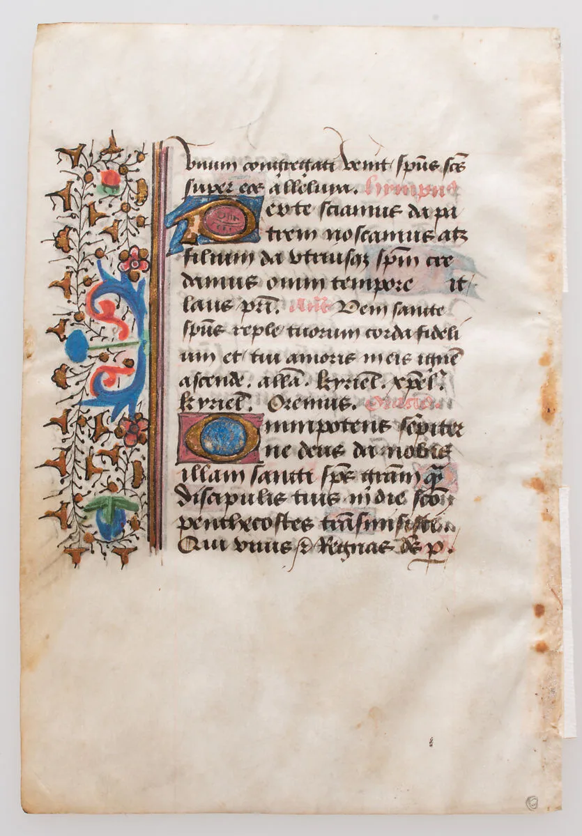 Manuscript Leaf, from a Book of Hours — Unknown