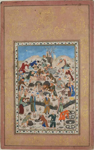 "Preparation for a Feast", Folio from a Divan of Jami
