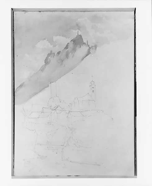Alpine Village (from Switzerland 1870 Sketchbook) — John Singer Sargent