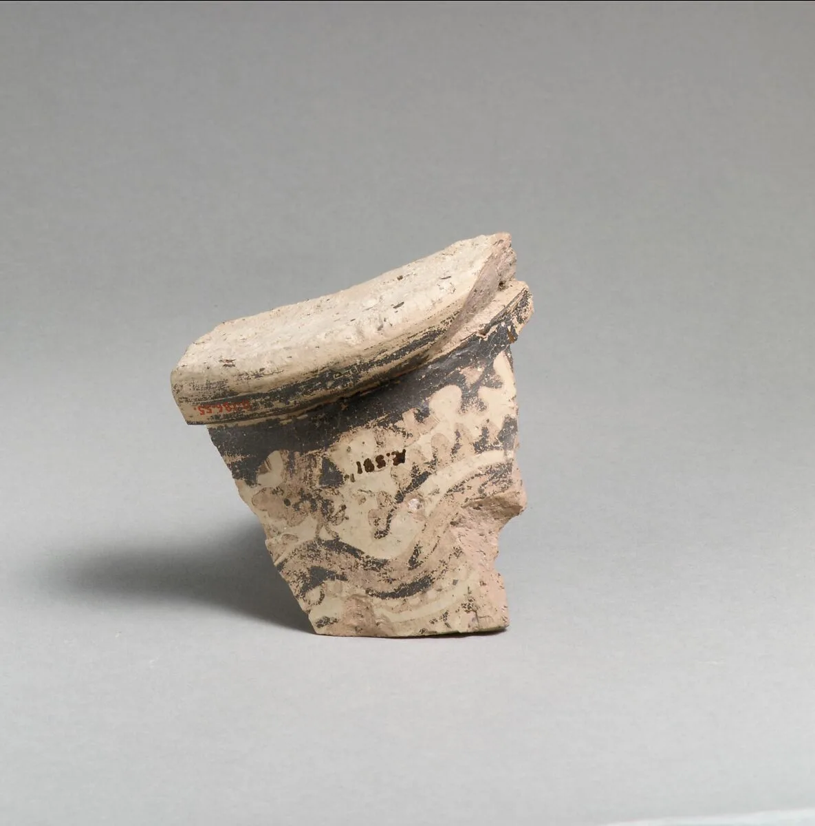 Terracotta base of cup with marine design — Unknown