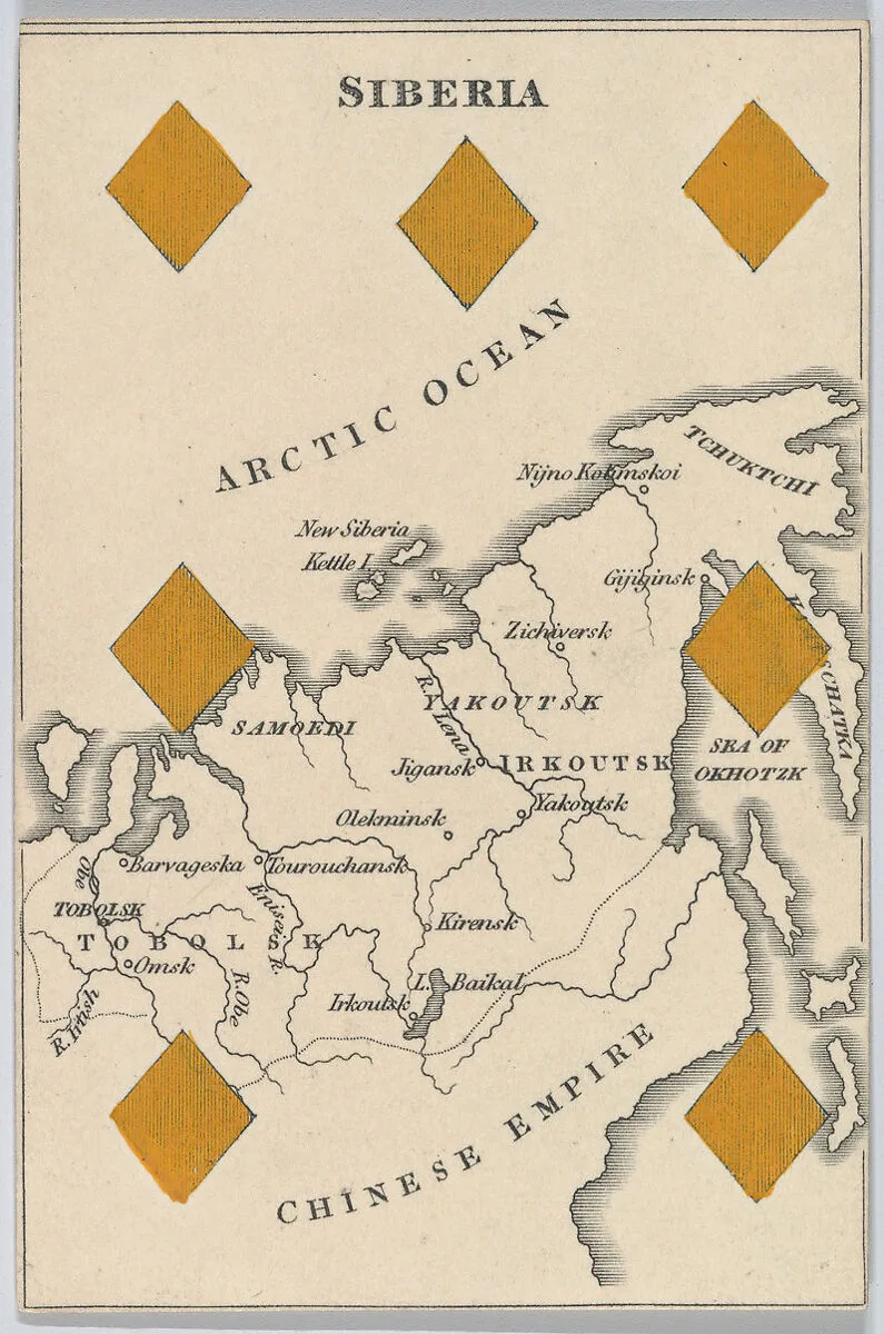 Siberia in Asia, from "Court Game of Geography" — William and Henry Rock
