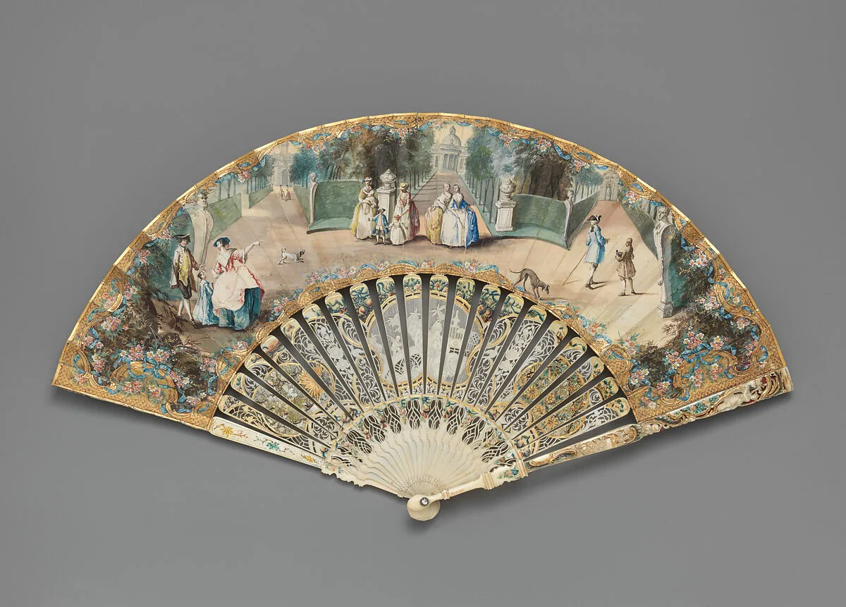Folding Fan with Representation of the Gardens at Chiswick — Unknown