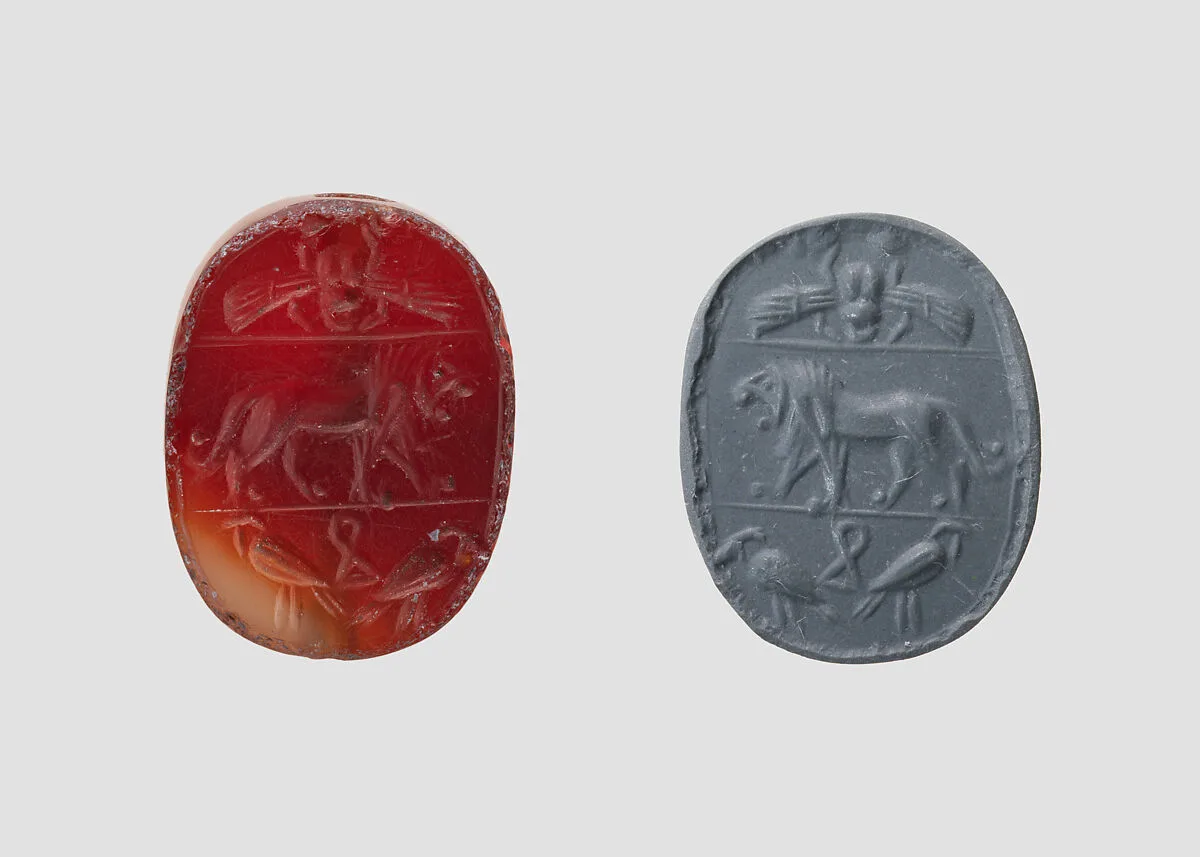 Stamp seal (scaraboid) with animals — Unknown