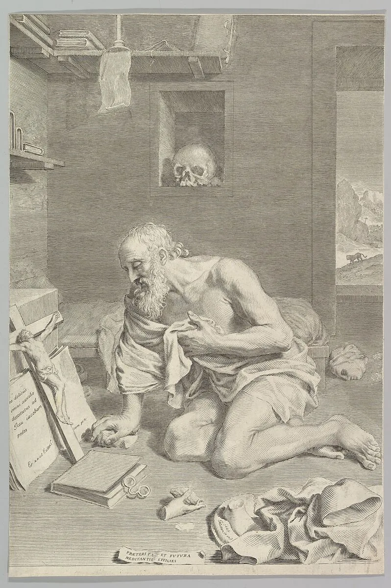 St. Jerome Praying in His Cell (Saint Jérôme pénitent) — Claude Mellan