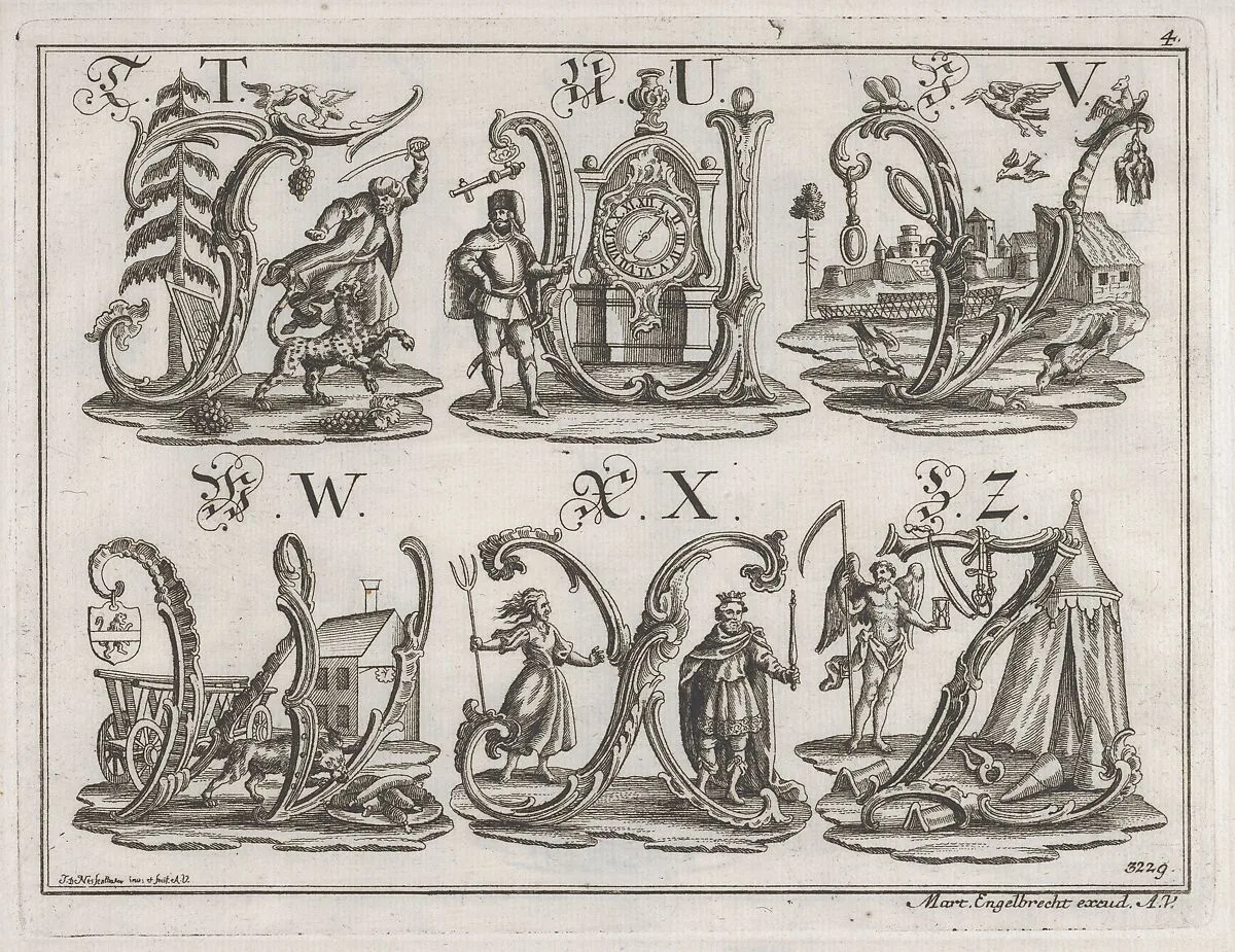 Decorated Roman alphabet — Johann David Nessenthaler|Martin Engelbrecht