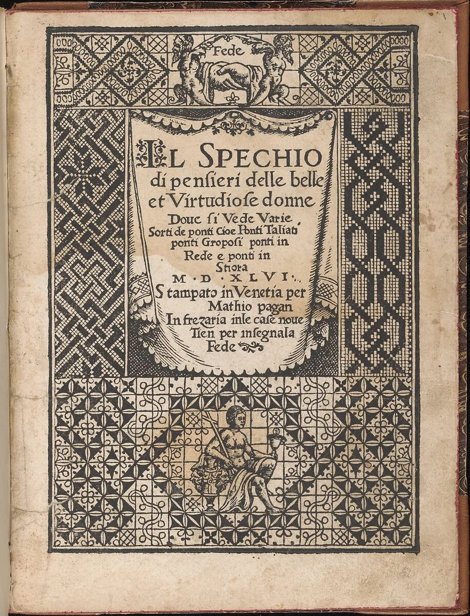 Spechio di pensieri delle belle et Virtudiose donne, title page (recto) — Matteo Pagano