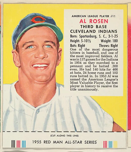 Al Rosen, from the Major League Baseball series (T235), issued by Red Man Chewing Tobacco — Red Man Chewing Tobacco