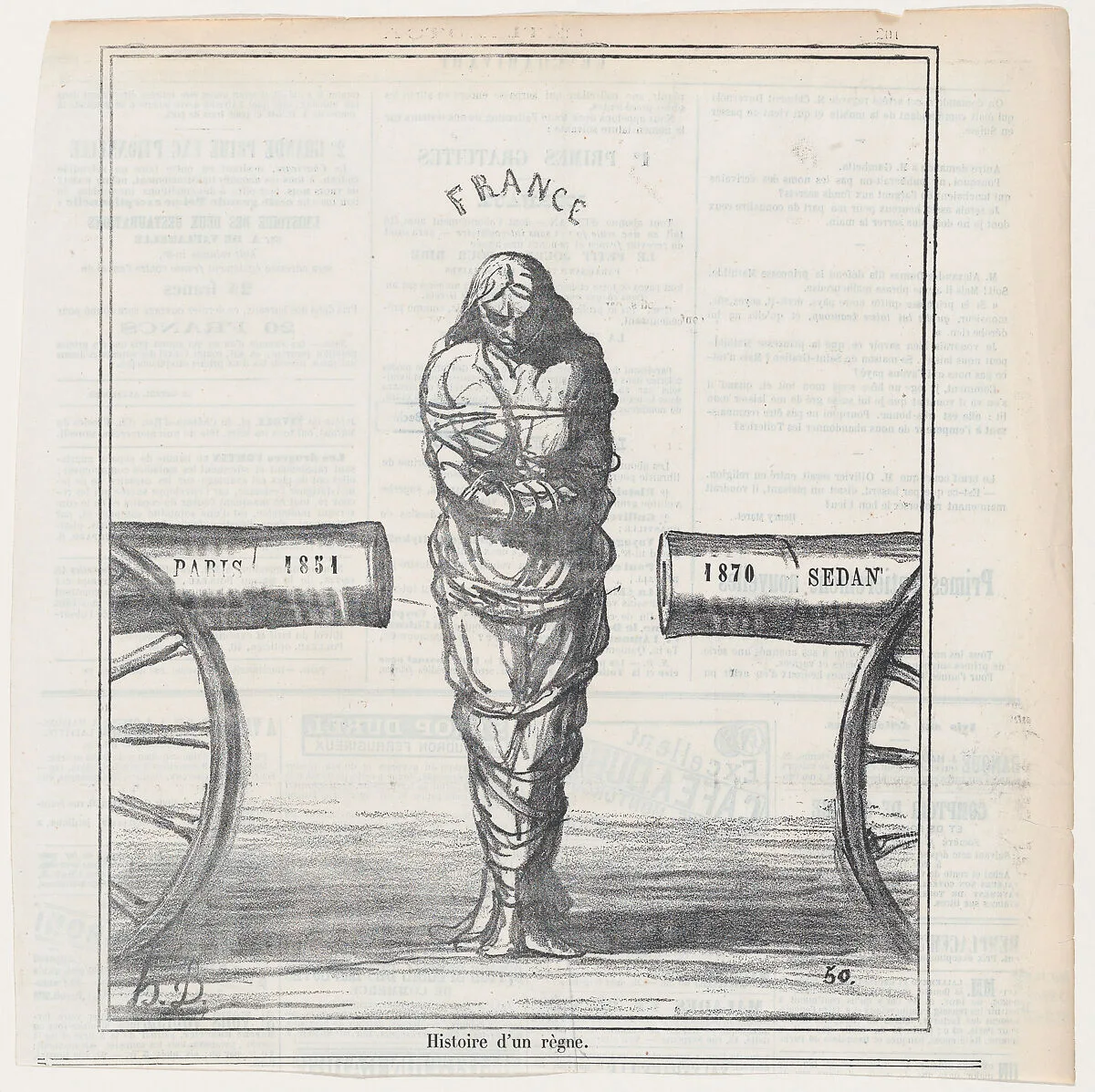 History of a reign, from 'News of the day,' published in Le Charivari, September 12, 1870 — Honoré Daumier