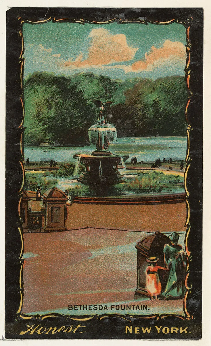 Bethesda Fountain, Central Park, New York City, from the Transparencies series (N137) issued by W. Duke, Sons & Co. to promote Honest Long Cut Tobacco — W. Duke, Sons & Co.