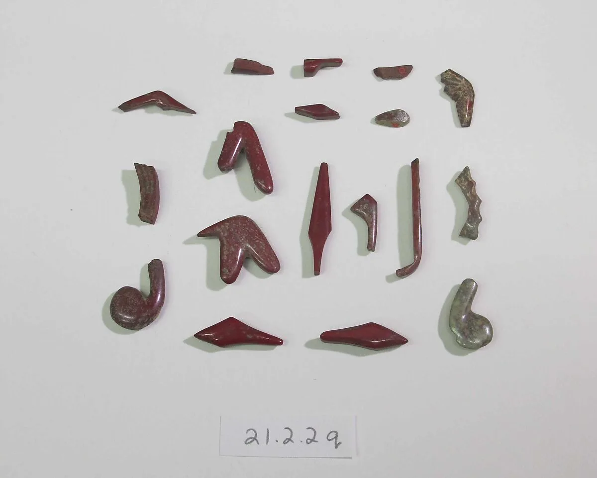 Inlay from shrine: end of wah staff — Unknown