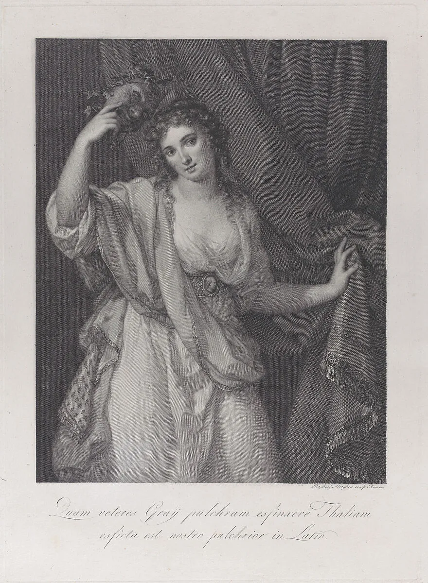 Lady Hamilton as the Comic Muse, Thalia — Lady Emma Hamilton|Angelica Kauffmann|Raphael Morghen